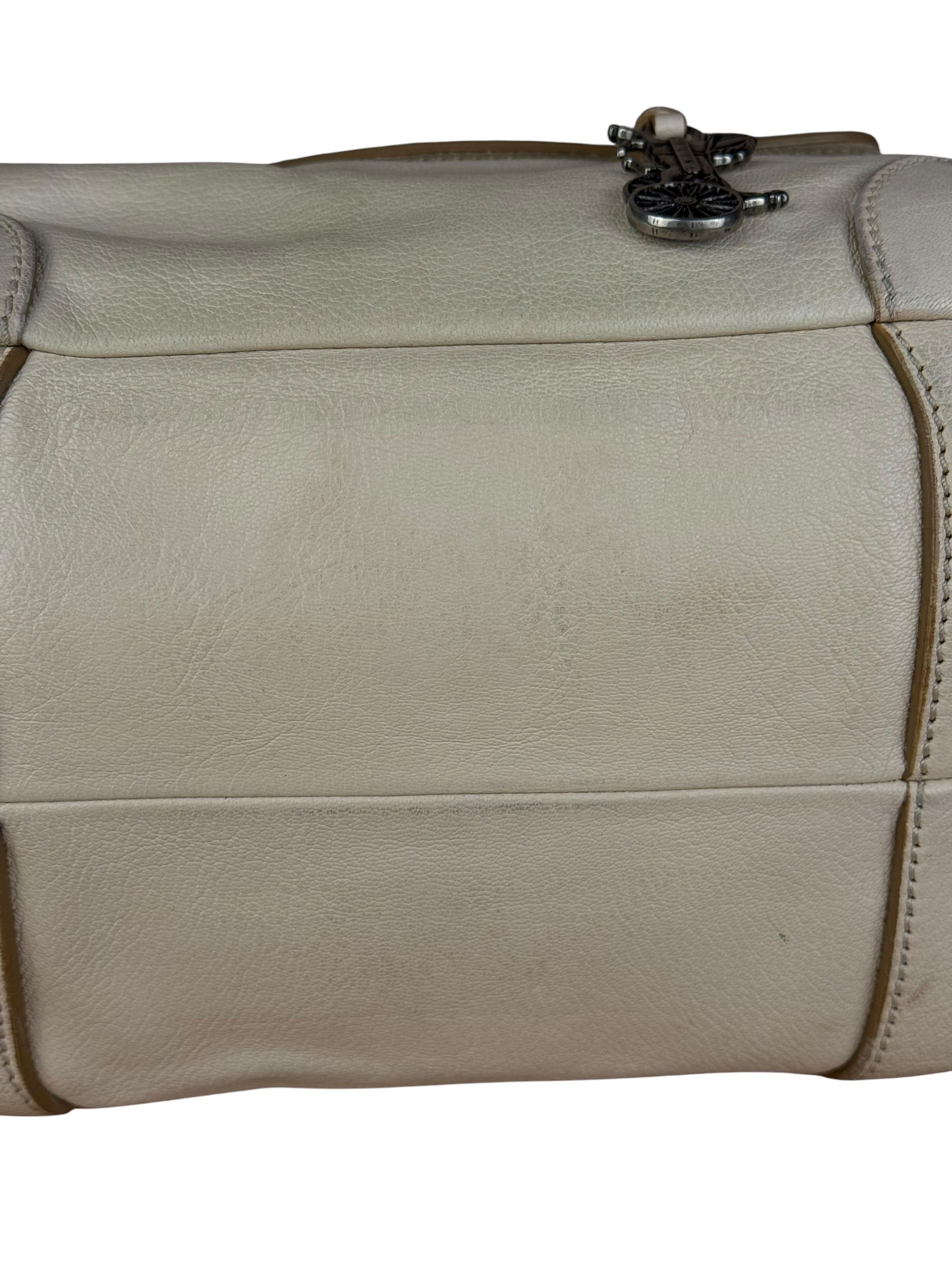 Celine Vintage Ivory Leather Boogie Handbag