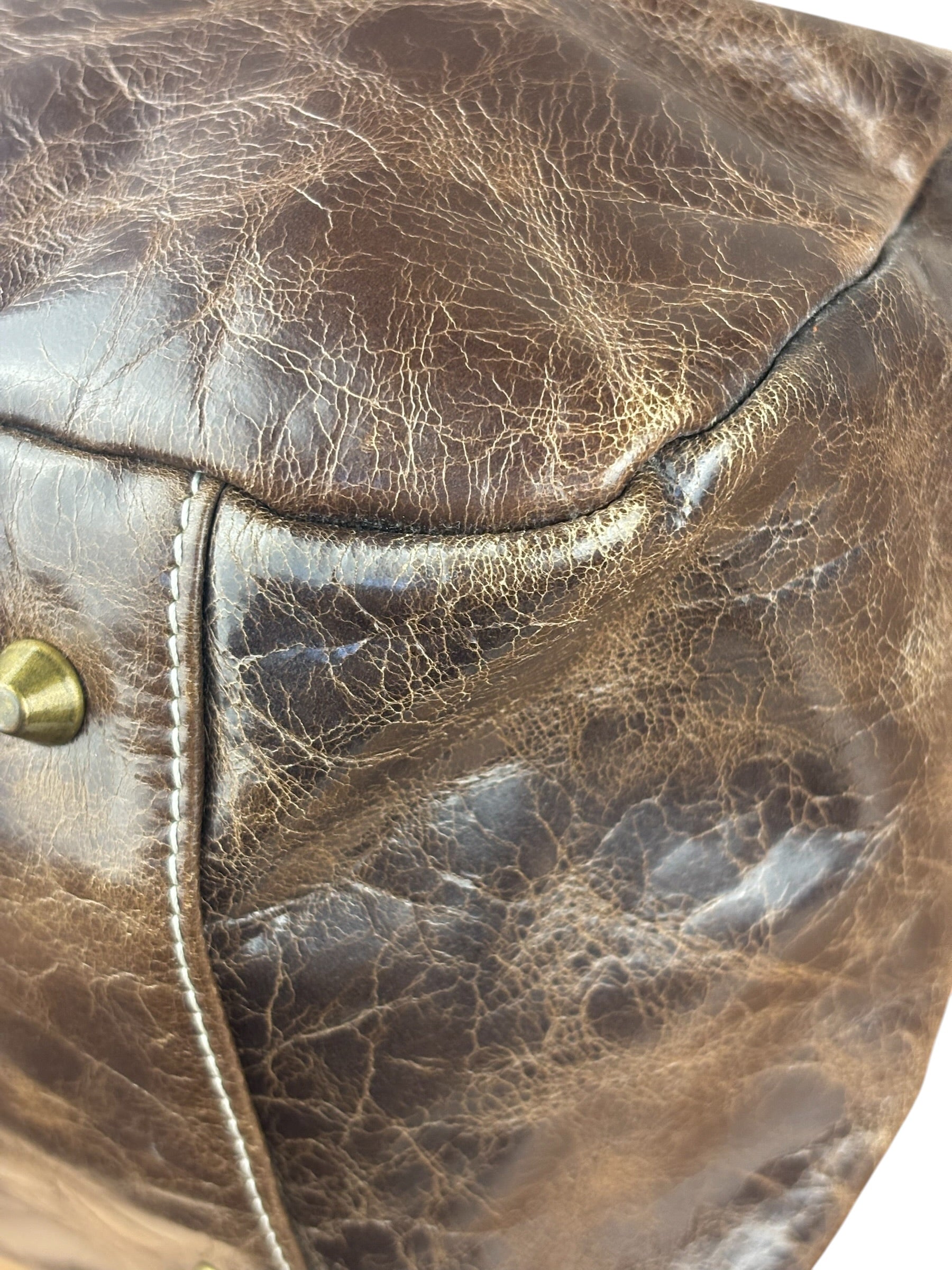 Balenciaga Vintage Brown Leather Moto Handbag