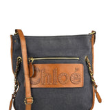 Chloe Dark Gray/Blue Harley Denim/Leather Crossbody Bag