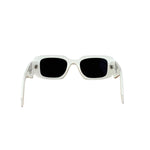 Prada White Symbole Rectangular Sunglasses
