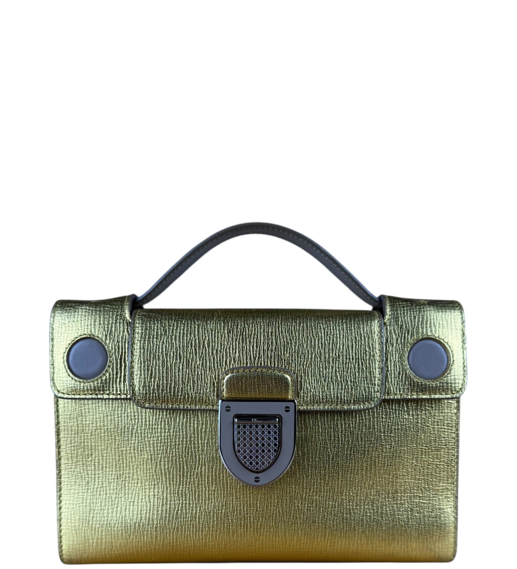 Christian Dior Diorever Gold Leather Clutch Bag