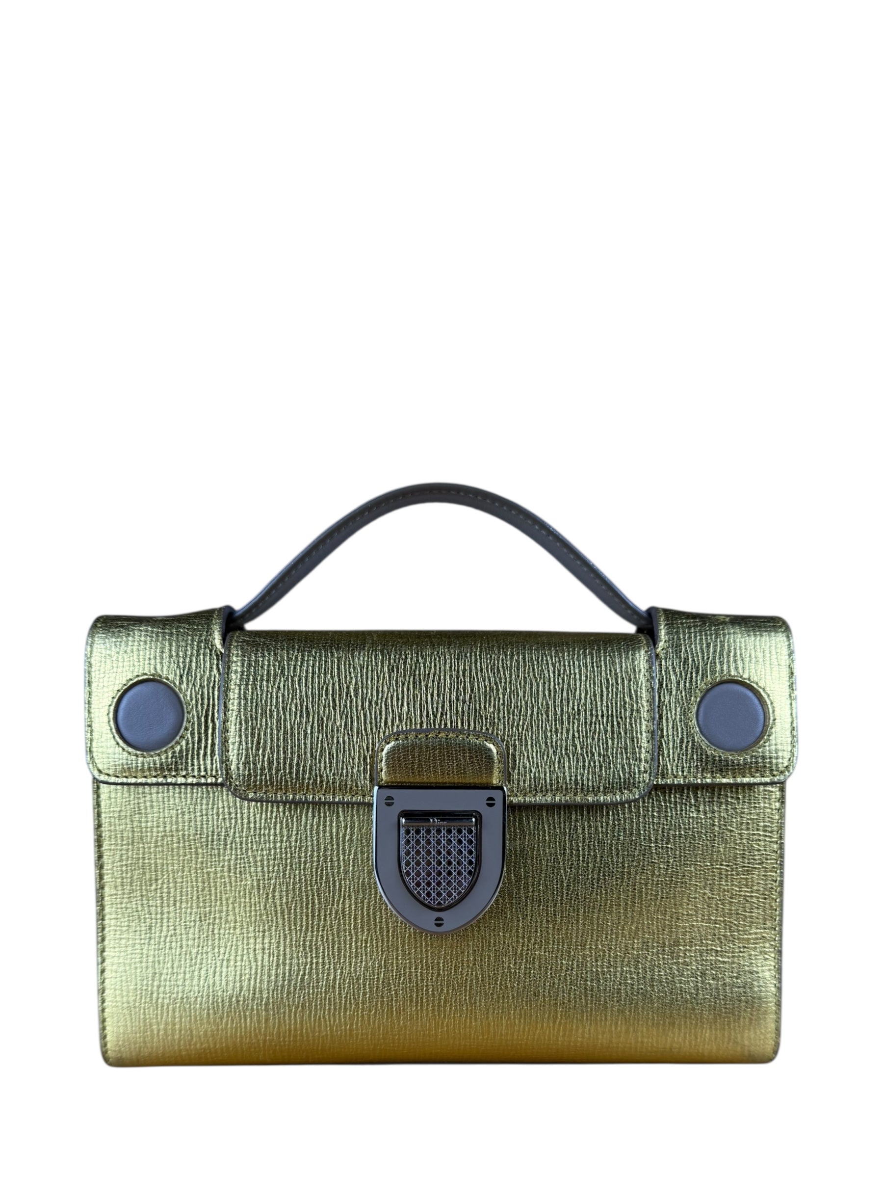 Christian Dior Diorever Gold Leather Clutch Bag