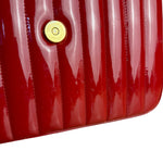 Saint Laurent Red Patent Vicky Chain Flap Bag