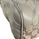 Gucci GG Beige Leather Trim Guccissima Small Boston Bag
