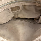 Fendi Grey Leather Trim Zucca Baguette