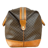 Celine Brown Leather Canvas Macadam Travel Handbag