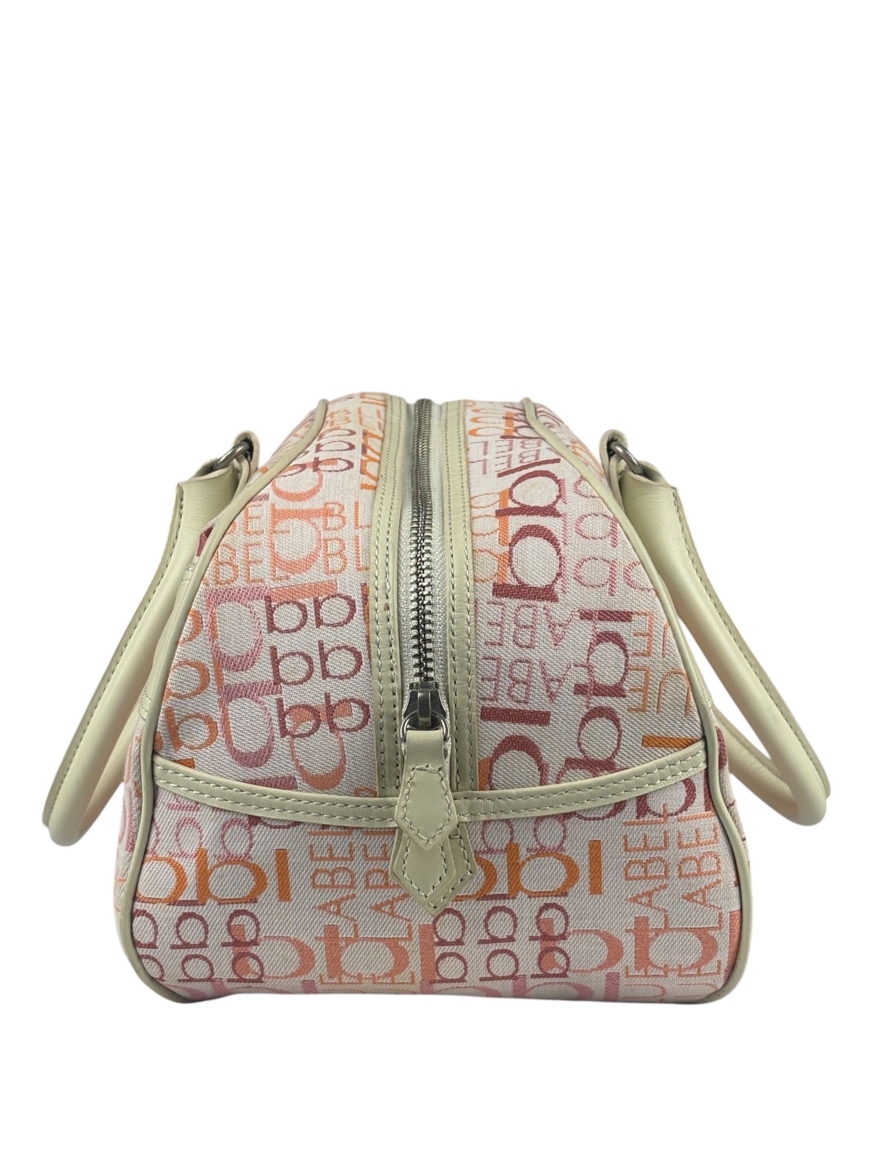 Burberry Blue Label Pink Multi Logo Bowler Bag