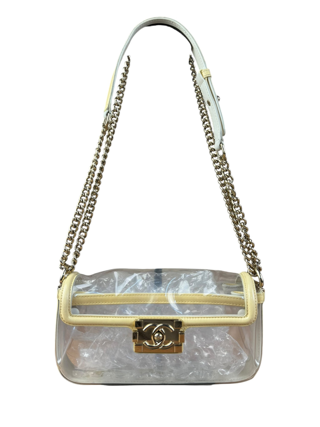Chanel Yellow Clear PVC Classic Chain Flap Bag 2012