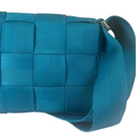 Bottega Veneta Teal Blue Intrecciato Cassette Flap Crossbody Bag