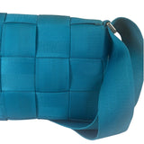 Bottega Veneta Teal Blue Intrecciato Cassette Flap Crossbody Bag