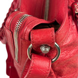 Balenciaga Red Leather Motocross City Two-Way Bag