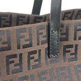 Fendi FF Vintage Brown Zucca Print Zip Shoulder Tote