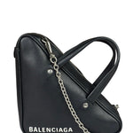 Balenciaga Black Leather Triangle Two-Way Bag