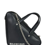 Balenciaga Black Leather Triangle Two-Way Bag