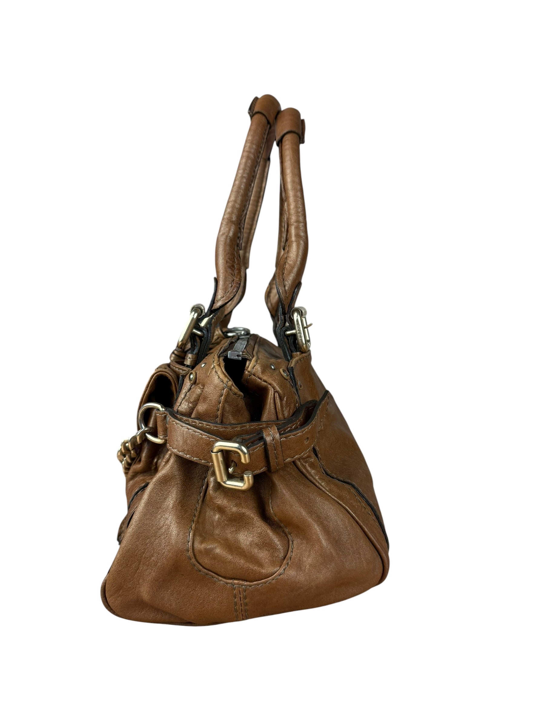 Chloe Vintage Brown Paddington Leather Handbag