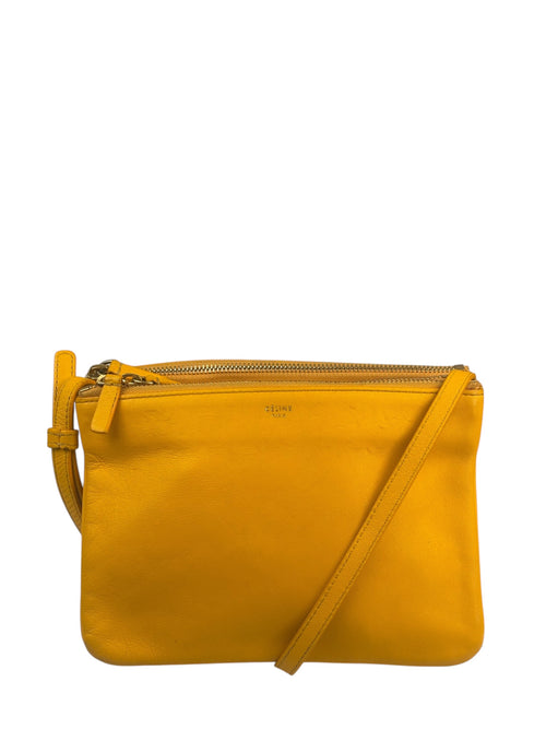 Celine Yellow/Orange Leather Trio Small Crossbody Bag