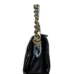 Gucci Black Patent Leather Chain Double G Shoulder Bag