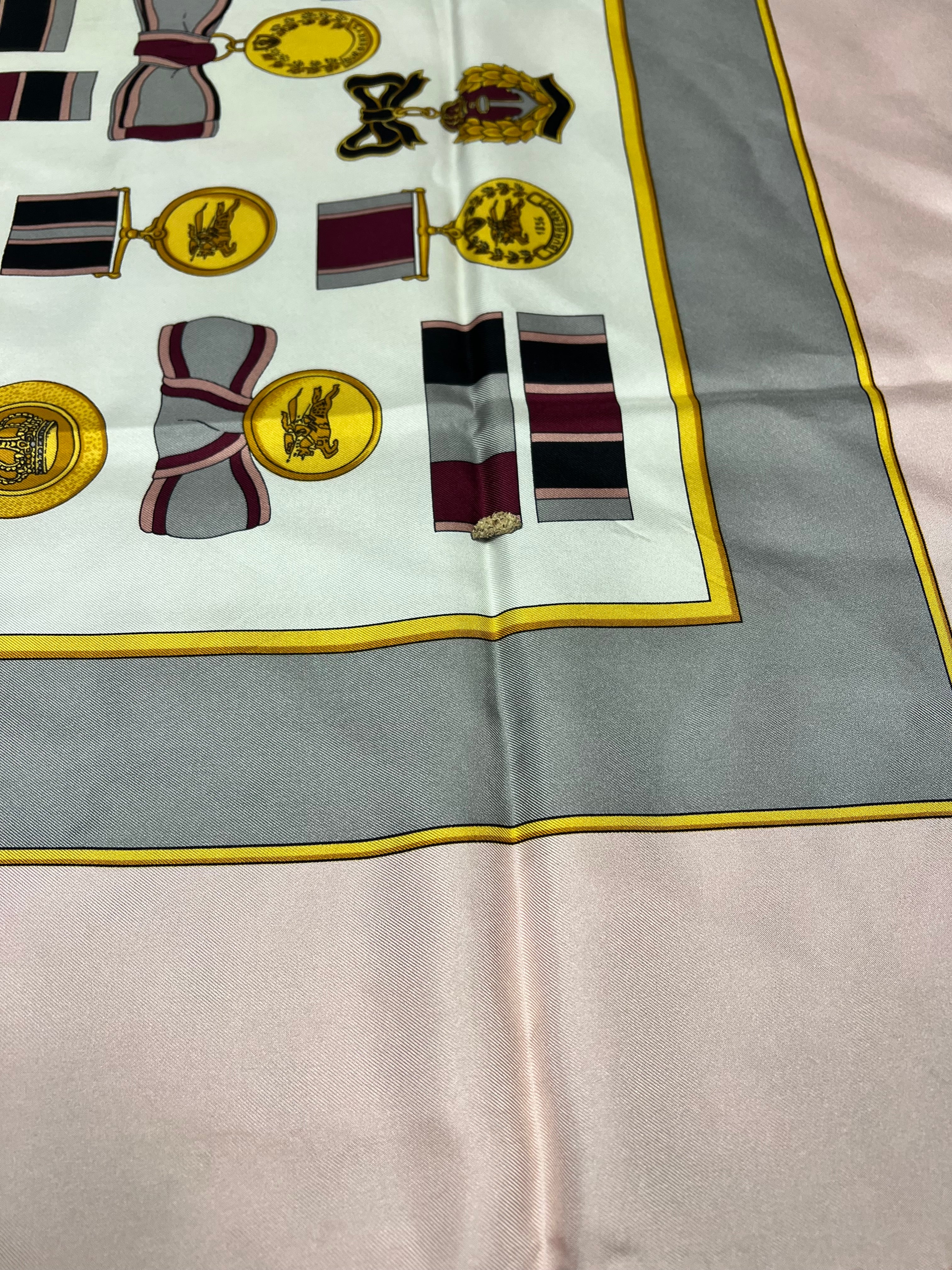 Burberry Pink Medals Vintage Silk Scarf