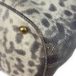 Gucci Cream/Grey Python-Embossed Horsebit Bright Bit Tote
