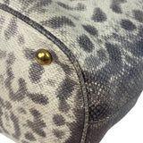 Gucci Cream/Grey Python-Embossed Horsebit Bright Bit Tote