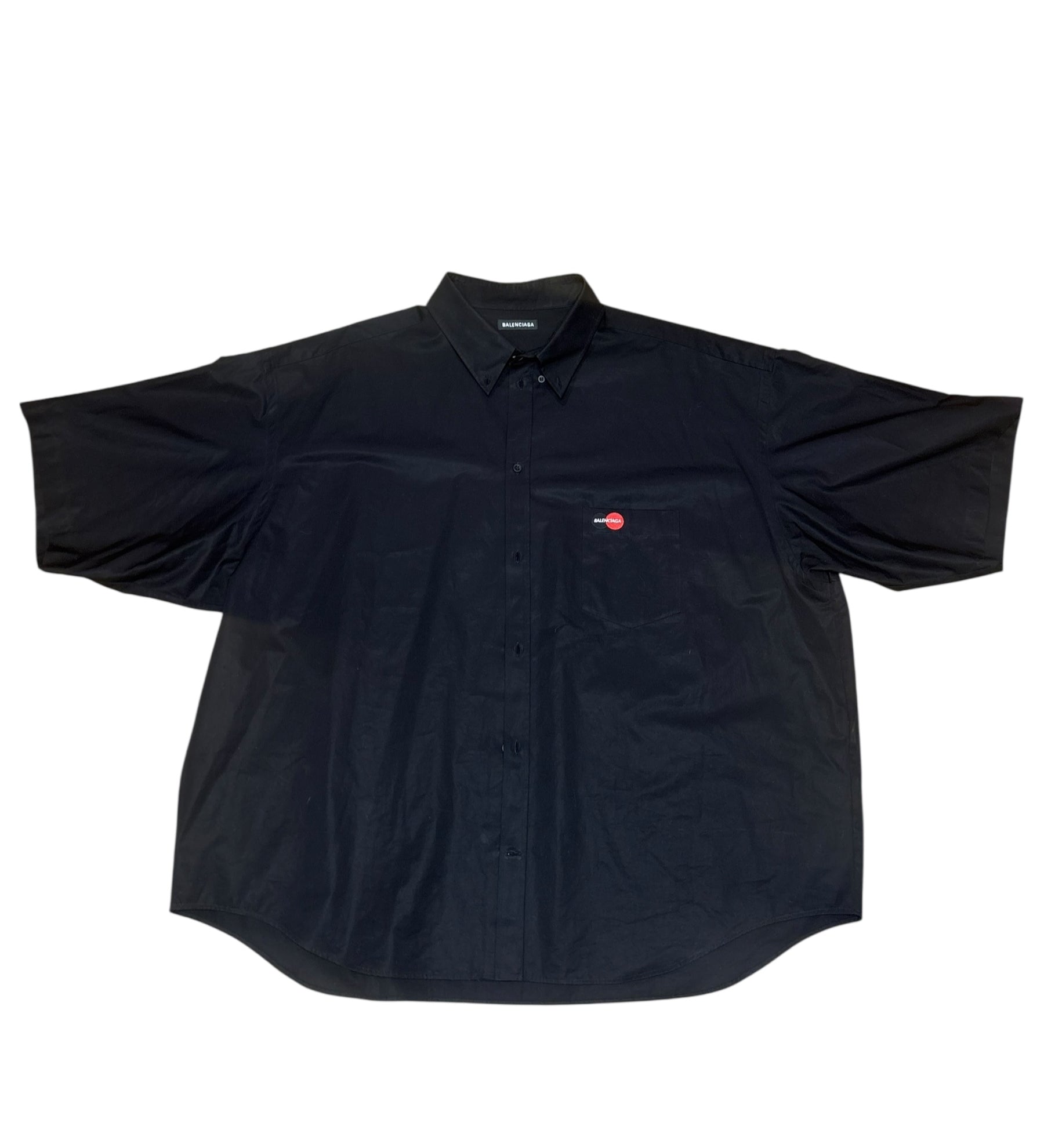 Balenciaga Black Poplin Button Up Shirt