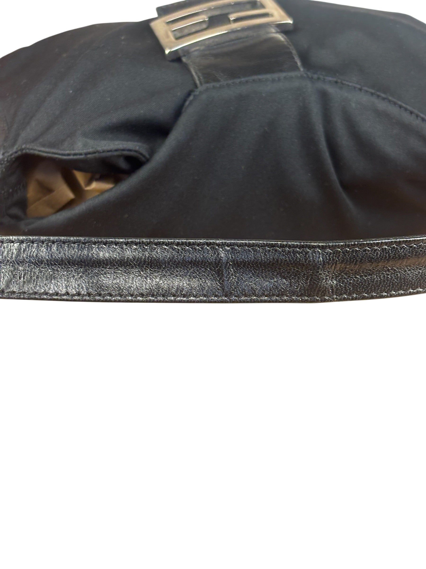 Fendi Vintage Black Mamma Baguette Shoulder Bag