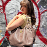 Louis Vuitton Brown Leather Mahina Hobo Bag