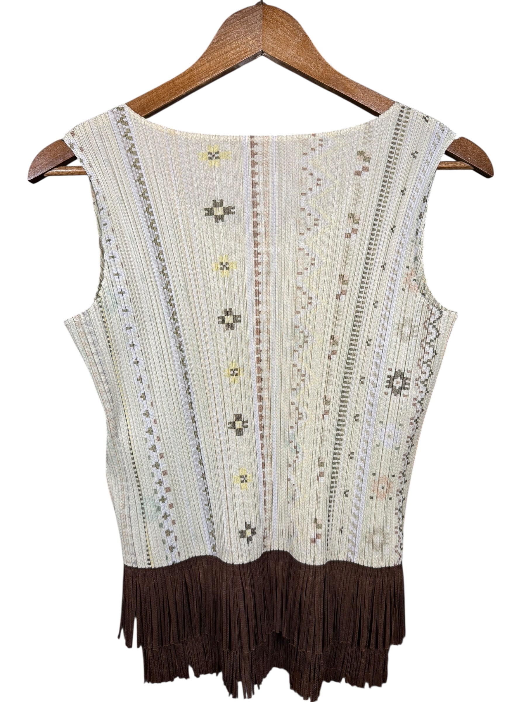 Issey Miyake Pleats Please Patterned Sleeveless Top