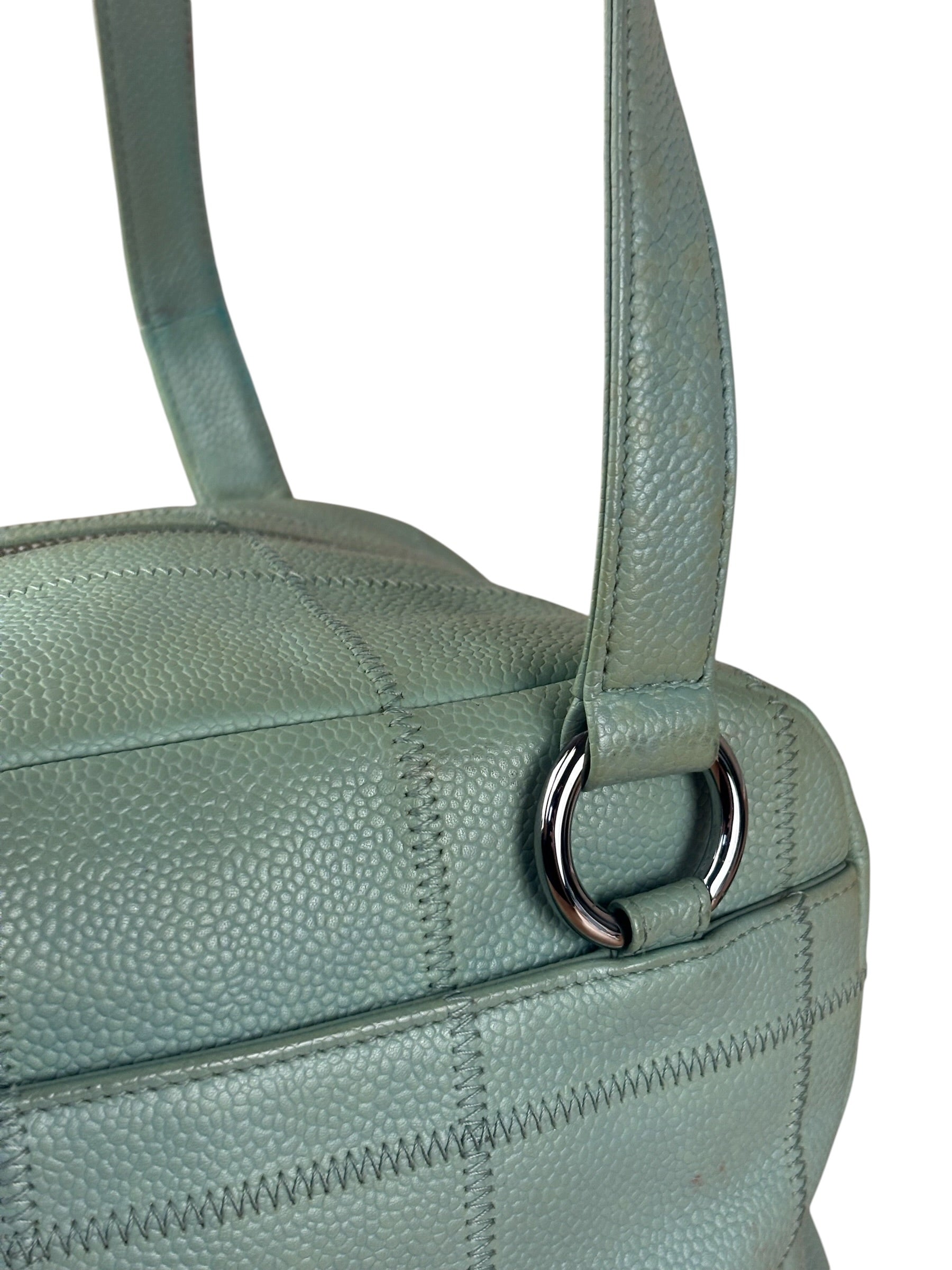 Chanel Light Green Quilt LAX Leather Bowler Bag 2004