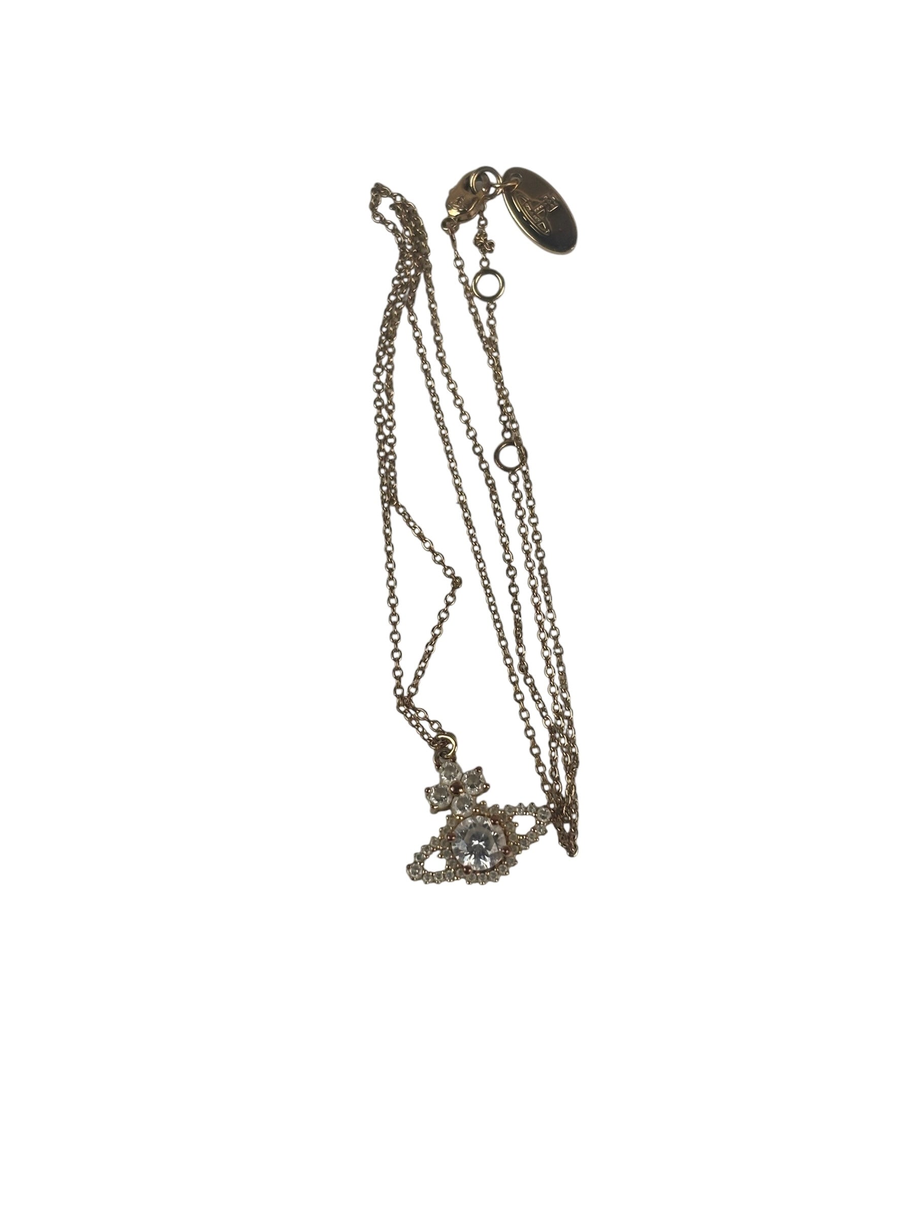 Vivienne Westwood Rhinestone Orb Pendant Necklace