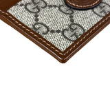 Gucci Brown Leather Trim GG Supreme Card Holder