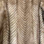 Keio Vintage Ivory Chevron Mink Fur Coat