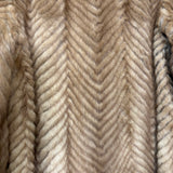 Keio Vintage Ivory Chevron Mink Fur Coat