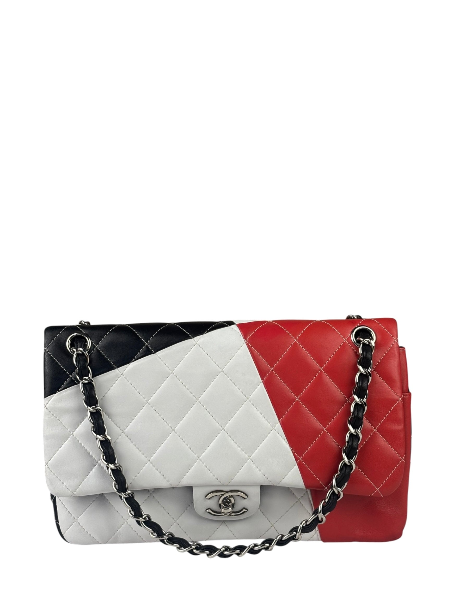 Chanel Colorblock Quilted Lambskin Medium Double Flap Bag 2013