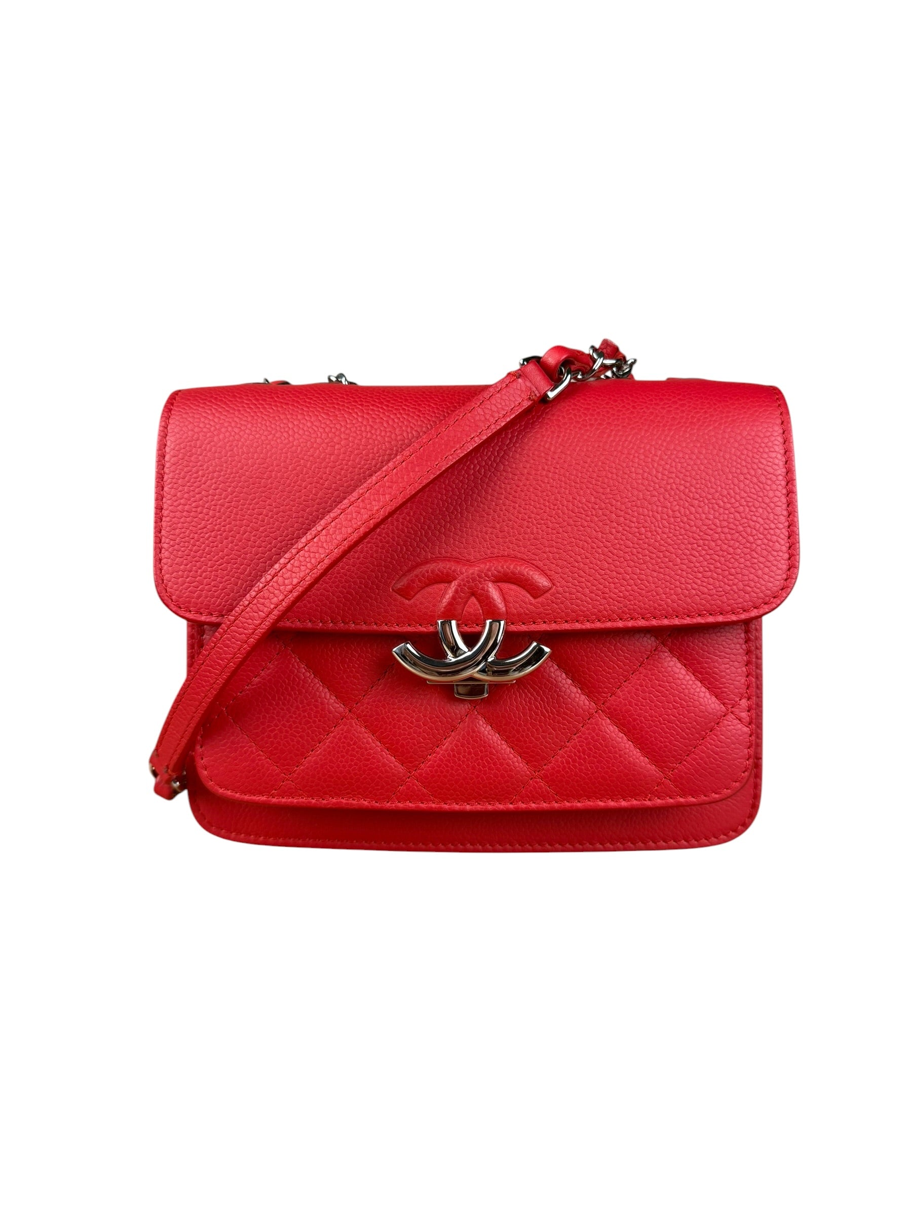Chanel Red Calfskin Small Box Flap 2017