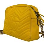 Gucci Bright Yellow GG Marmont Matelasse Shoulder Camera Bag