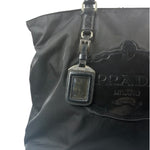 Prada Black Tessuto Nylon Leather Trim Tote Bag