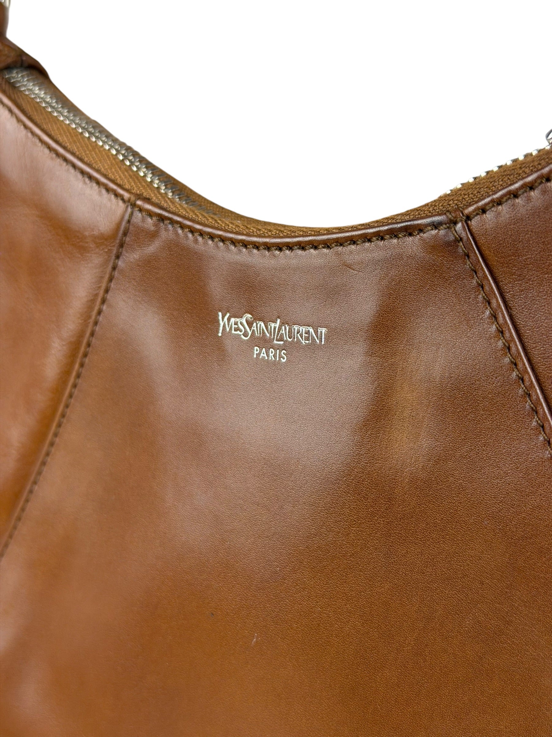 Saint Laurent Vintage Brown Leather Mini Shoulder Bag