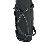 Gucci Black Leather Trim GG Horsebit Shoulder Bag