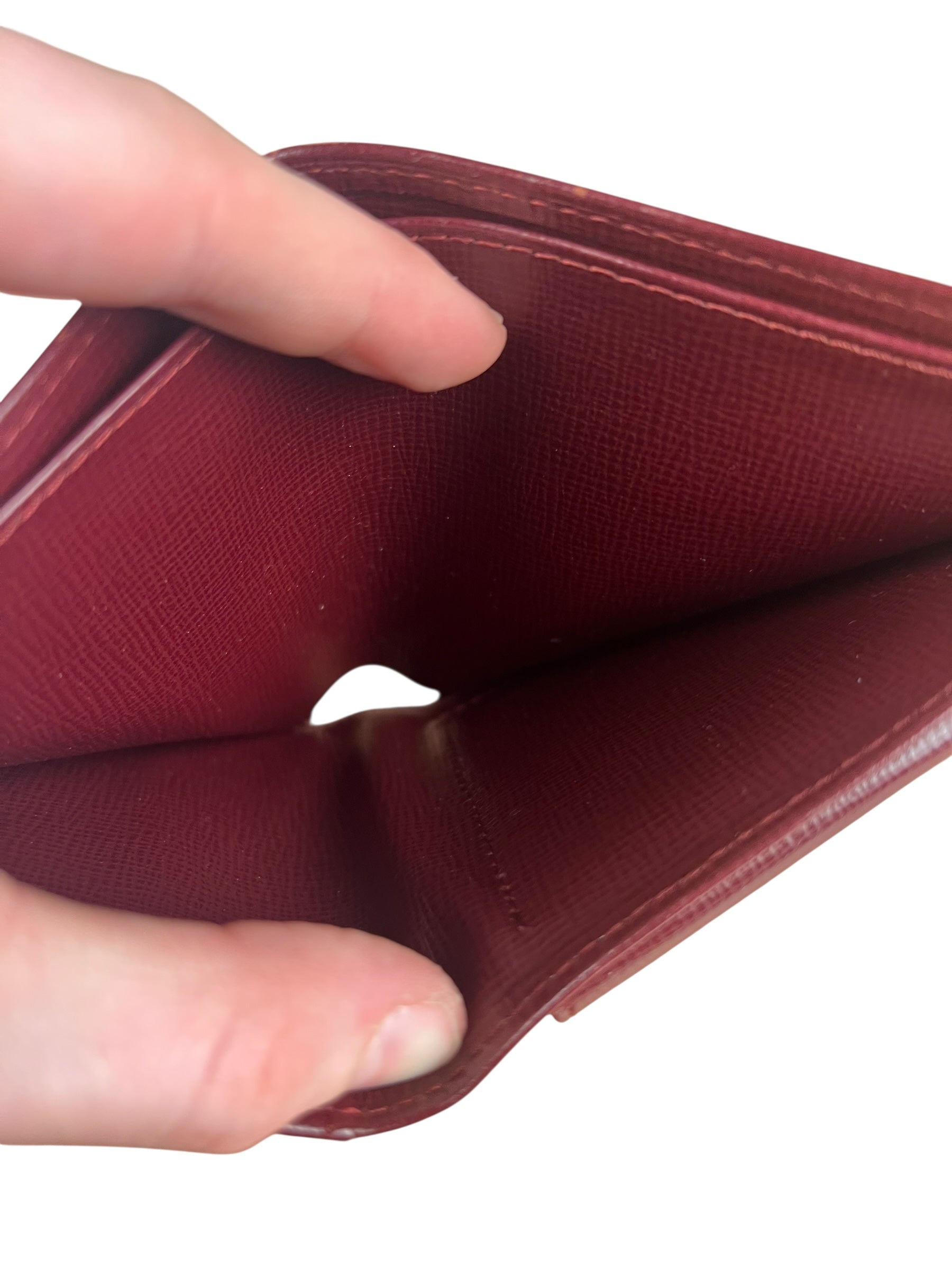 Cartier Vintage Maroon Leather Bifold Wallet