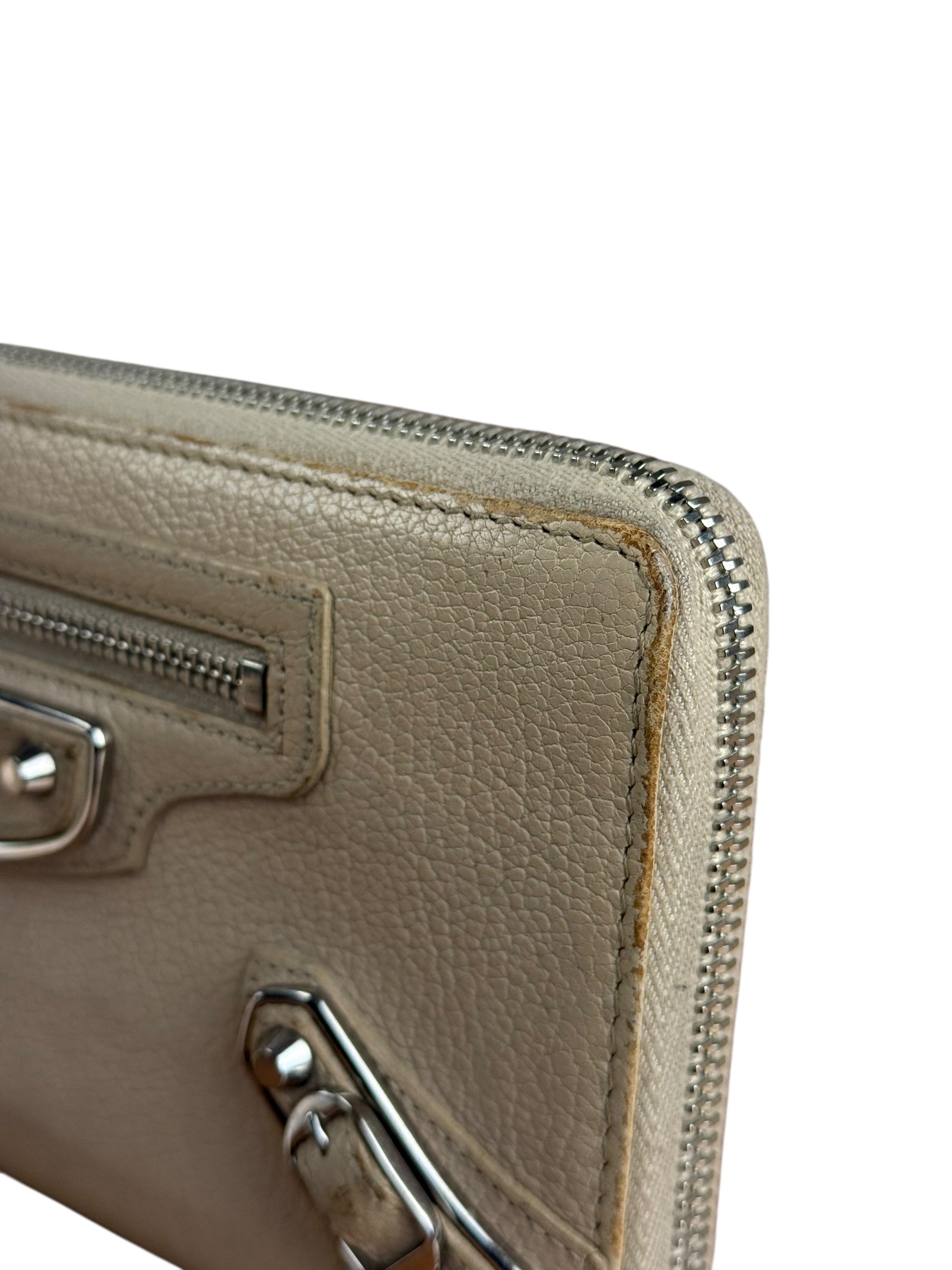 Balenciaga Beige Moto Zippy Wallet