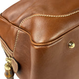Gucci Tan Brown Leather Bamboo Handle Boston Bag