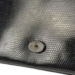 Chanel Black Lizard Leather Envelope Flap Bag 1986