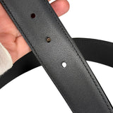 Gucci Black Leather Gold Buckle Belt