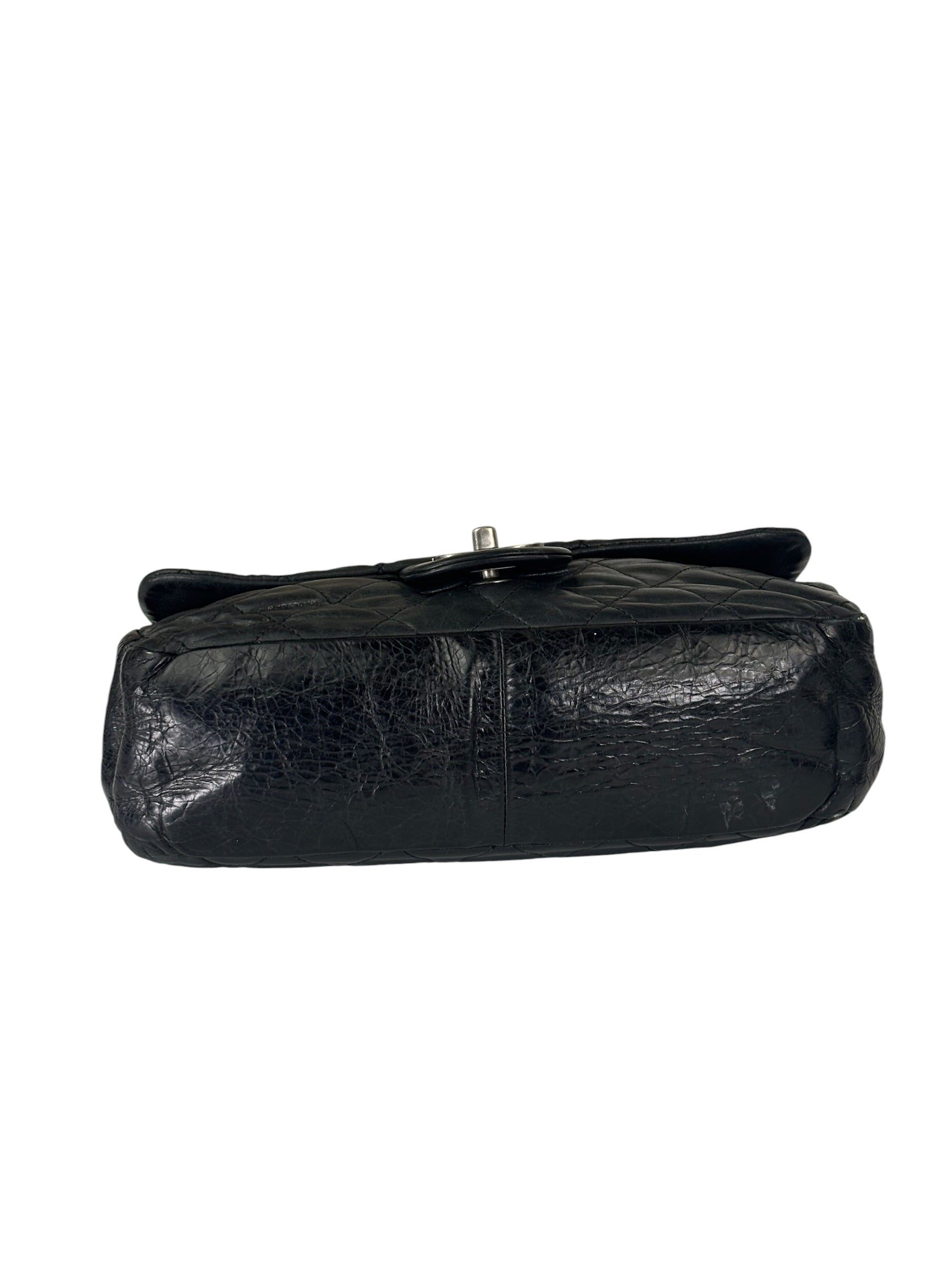 Chanel Black/Grey Quilted Calfskin Matelassè Iridescent Flap Bag 2009