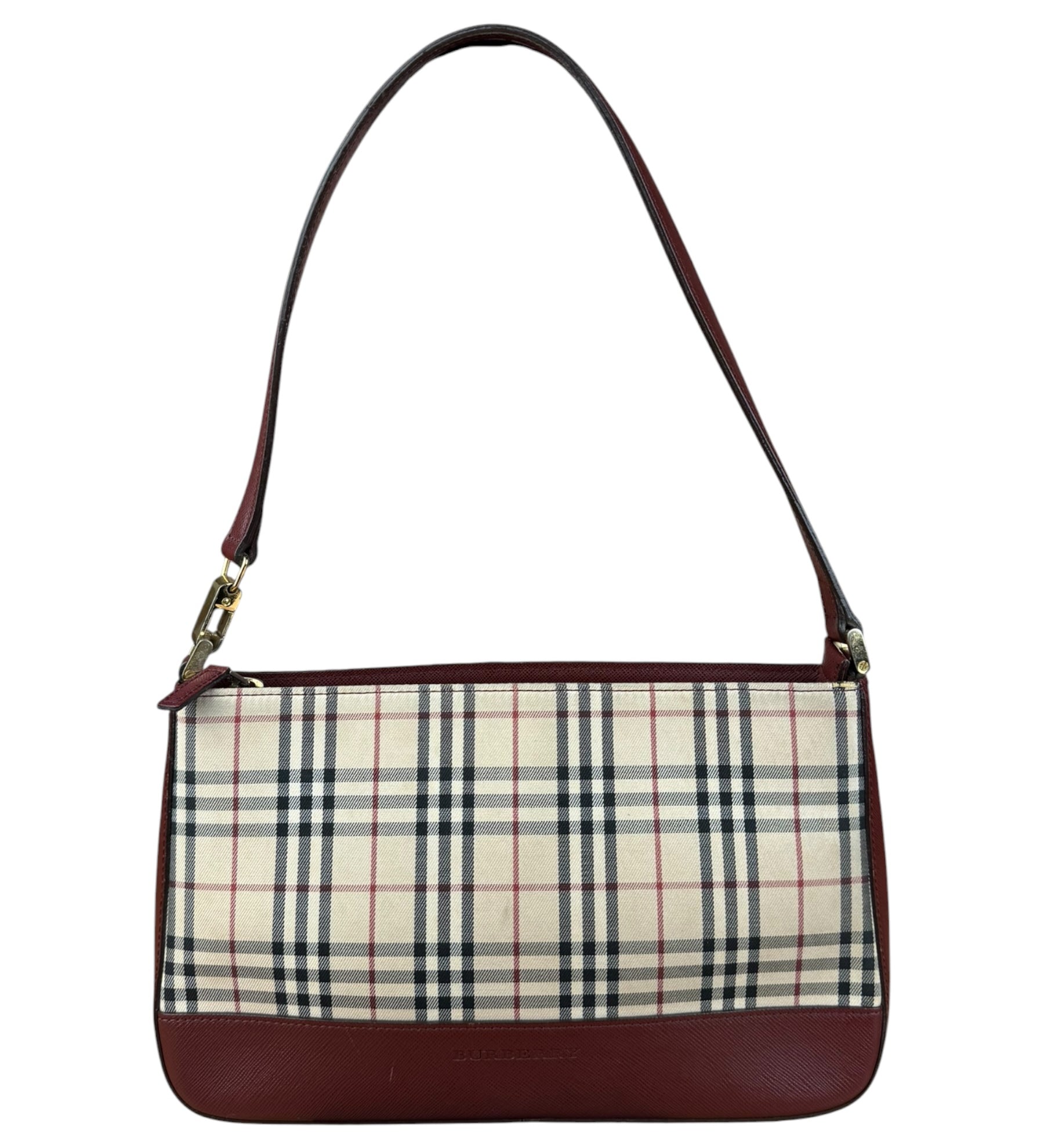 Burberry Vintage House Check Canvas/Leather Shoulder Bag