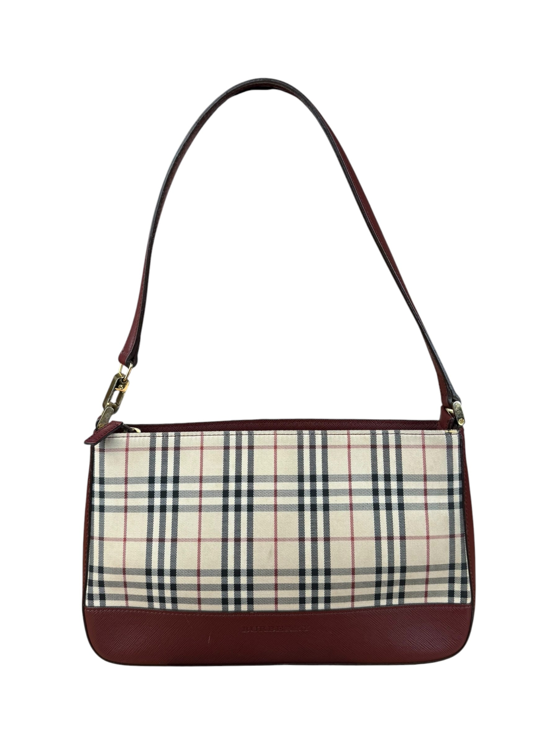 Burberry Vintage House Check Canvas/Leather Shoulder Bag