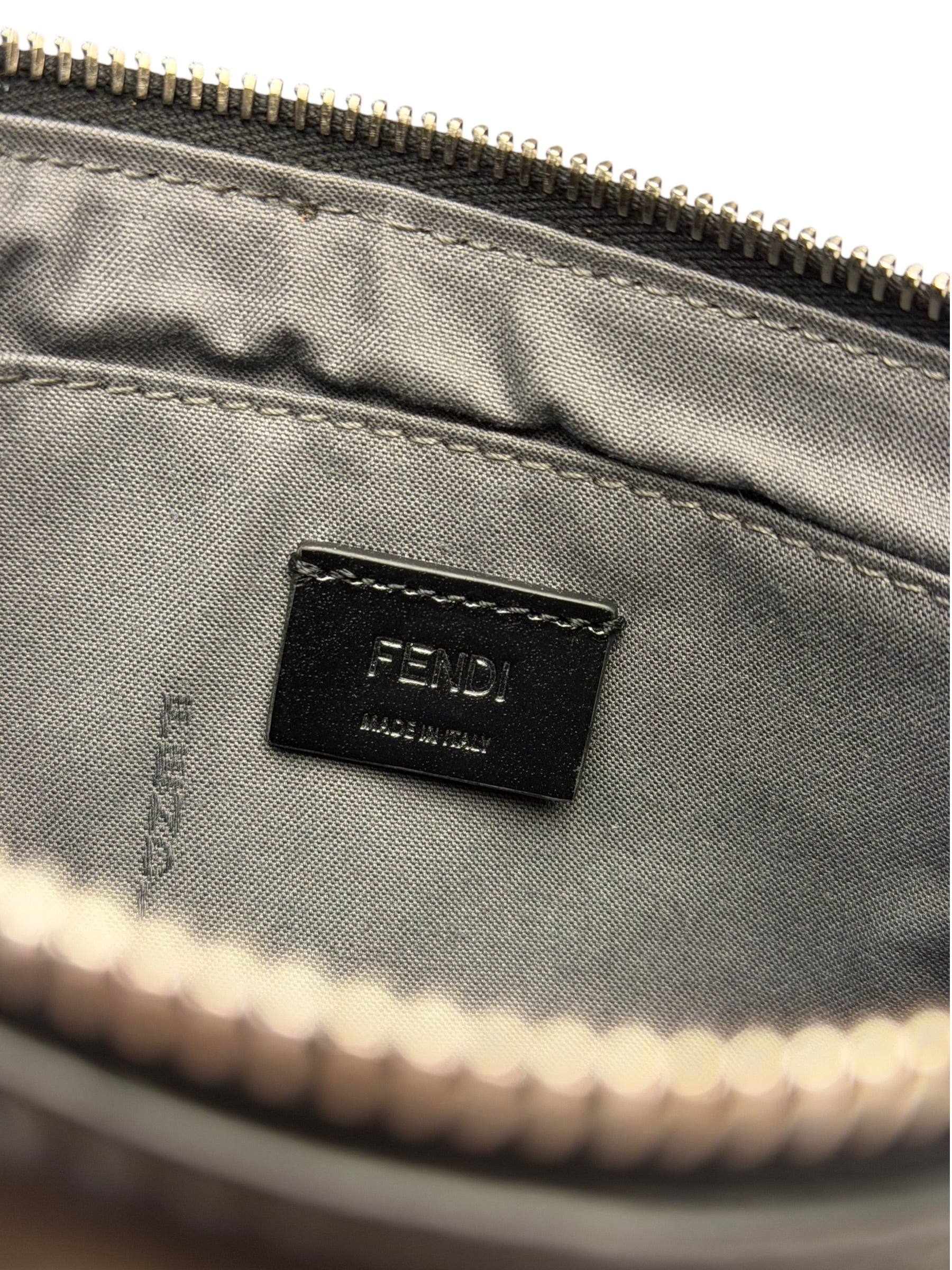 Fendi Roma Black Calf Leather Pochette Crossbody