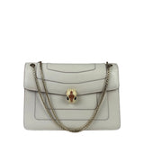 Bvlgari White/Pink Leather Serpenti Forever Shoulder Bag