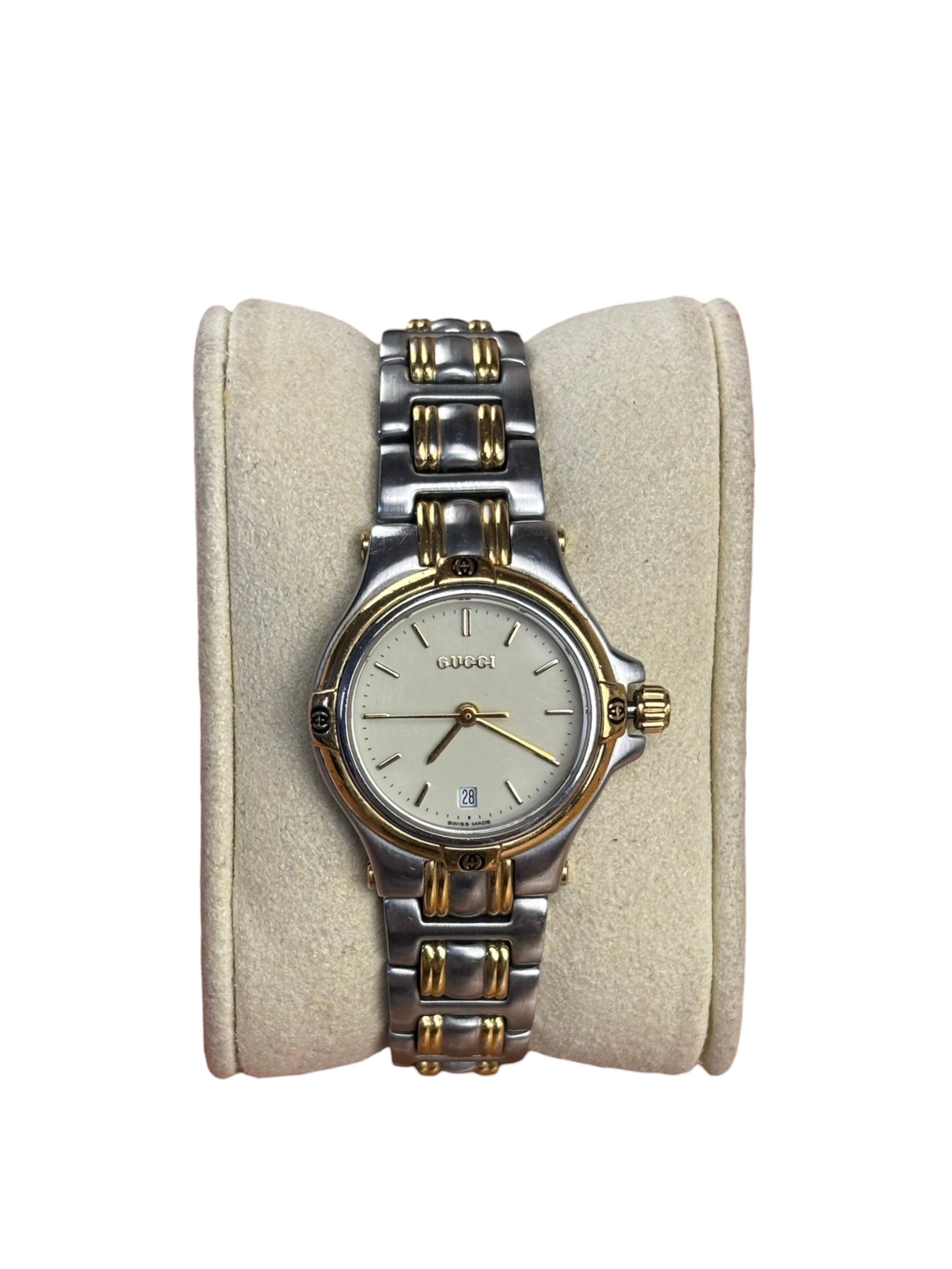 Gucci 940L 2 Tone Cream Round Stick Dial